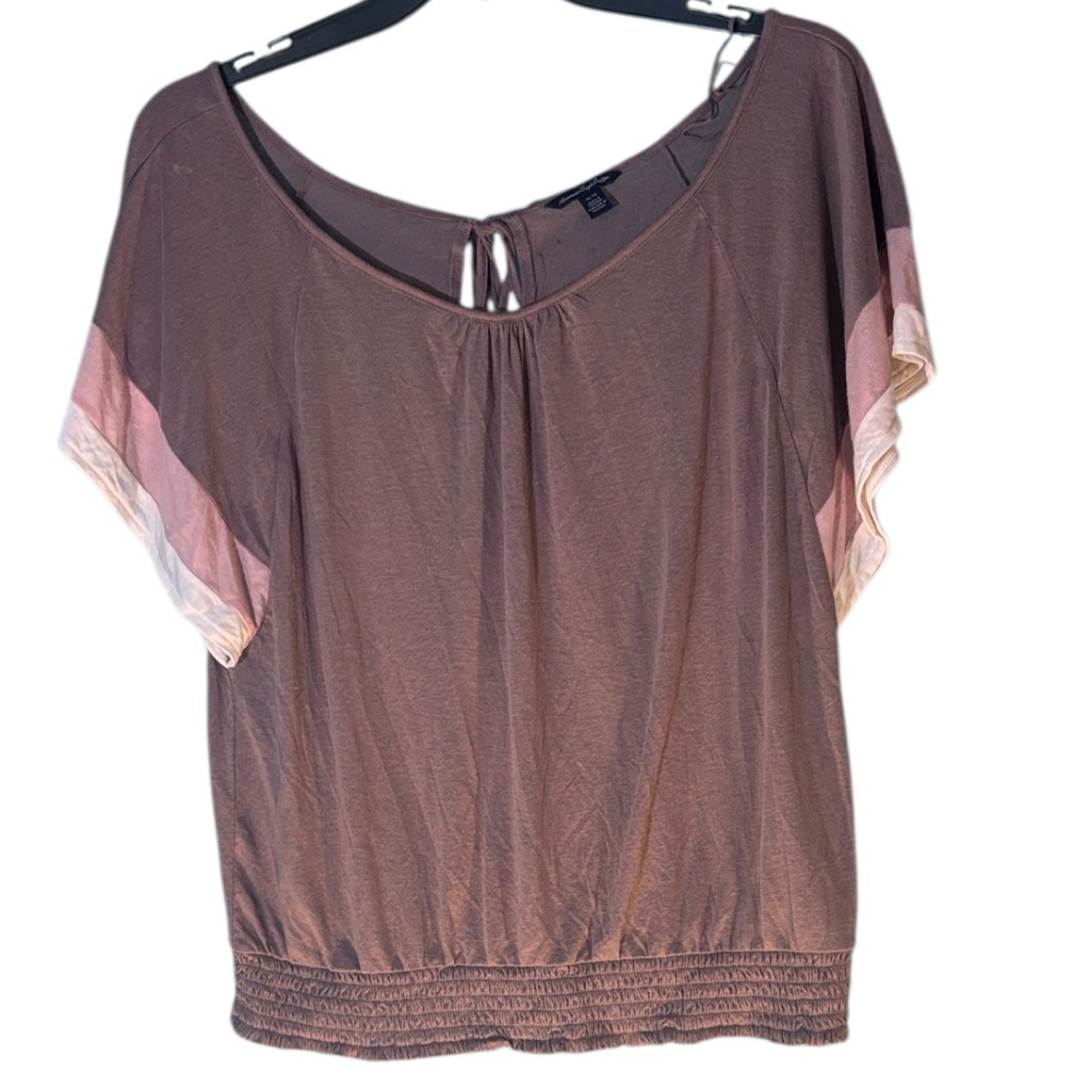 American Eagle Outfitters Brown and Pink Blouse